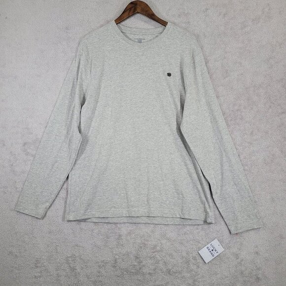 NWT Lucky Brand Mens Long Sleeve Heather Gray Sleepwear Top Large - Picture 1 of 7